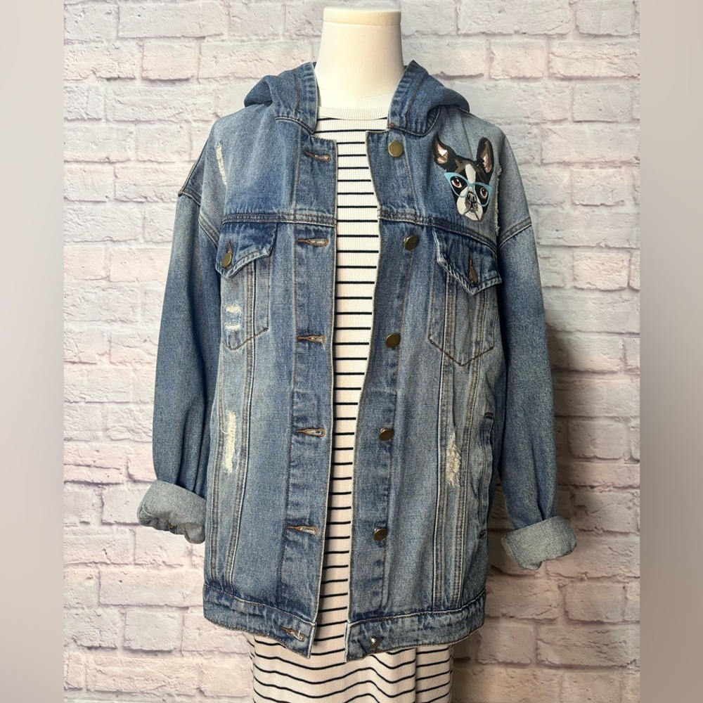 Bluivy Over Sized Denim Jacket With Removable Fur - Picture 2 of 13